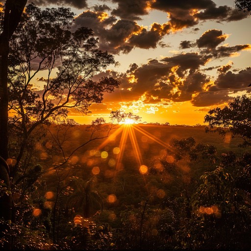 La luce del tramonto attraversa il paesaggio